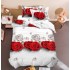 Set Lenjerie Eleganta 3D, Pentru 1 persoana, Bumbac Satinat, 4 piese, cearceaf pentru pat 155x230cm, BG-33