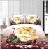 Set Lenjerie Eleganta 3D, Pentru 1 persoana, Bumbac Satinat, 4 piese, cearceaf pentru pat 155x230cm, BG-27