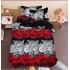 Set Lenjerie Eleganta 3D, Pentru 1 persoana, Bumbac Satinat, 4 piese, cearceaf pentru pat 155x230cm, BG-23
