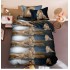 Set Lenjerie Eleganta 3D, Pentru 1 persoana, Bumbac Satinat, 4 piese, cearceaf pentru pat 155x230cm, BG-22