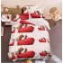 Set Lenjerie Eleganta 3D, Pentru 1 persoana, Bumbac Satinat, 4 piese, cearceaf pentru pat 155x230cm, BG-07