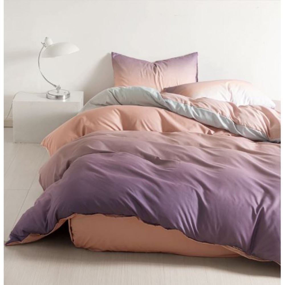 Set Lenjerie Eleganta pentru 1 Persoana, Bumbac Finet din 4 piese, Cearceaf de pat 140x200x25cm, G60-103