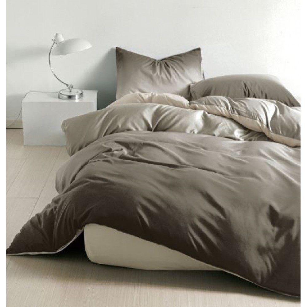 Set Lenjerie Eleganta pentru 1 Persoana, Bumbac Finet din 4 piese, Cearceaf de pat 140x200x25cm, G60-100