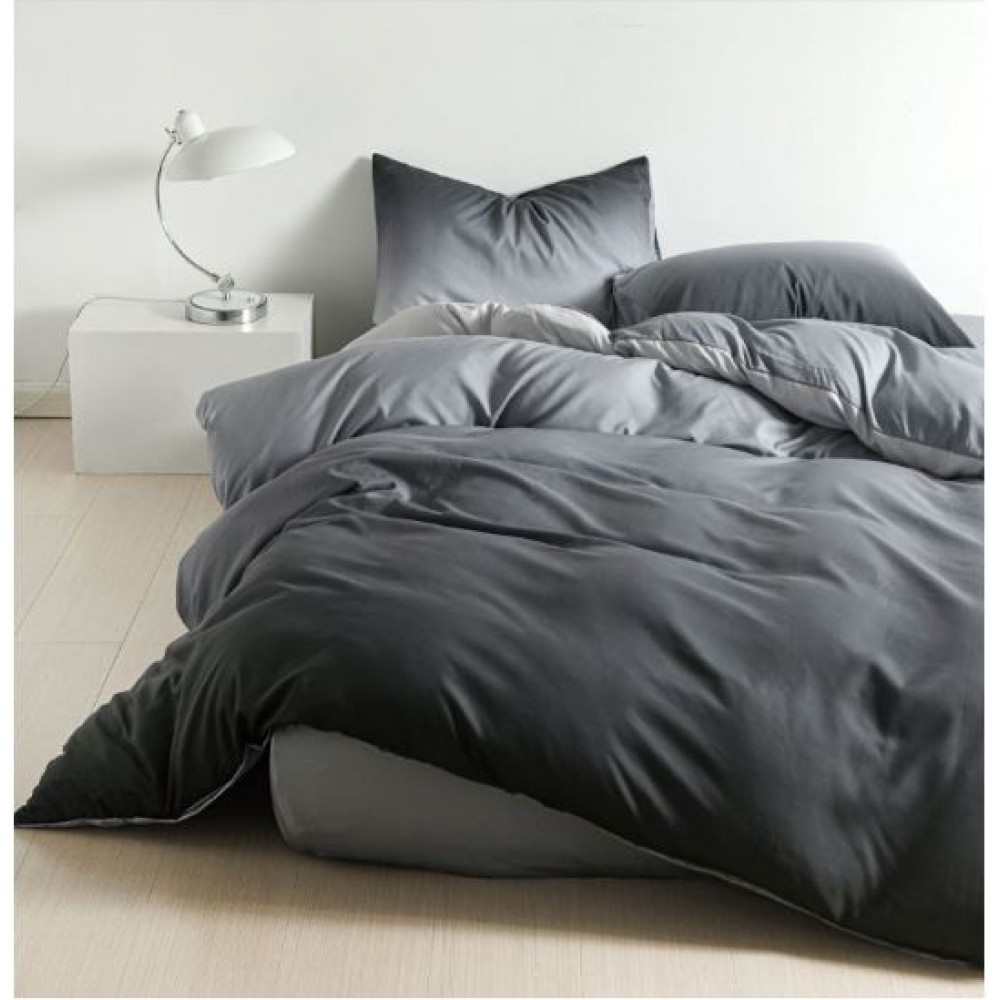 Set Lenjerie Eleganta pentru 1 Persoana, Bumbac Finet din 4 piese, Cearceaf de pat 140x200x25cm, G60-99