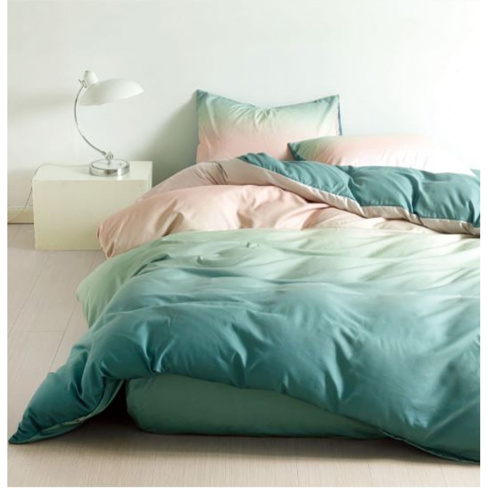 Set Lenjerie Eleganta pentru 1 Persoana, Bumbac Finet din 4 piese, Cearceaf de pat 140x200x25cm, G60-95