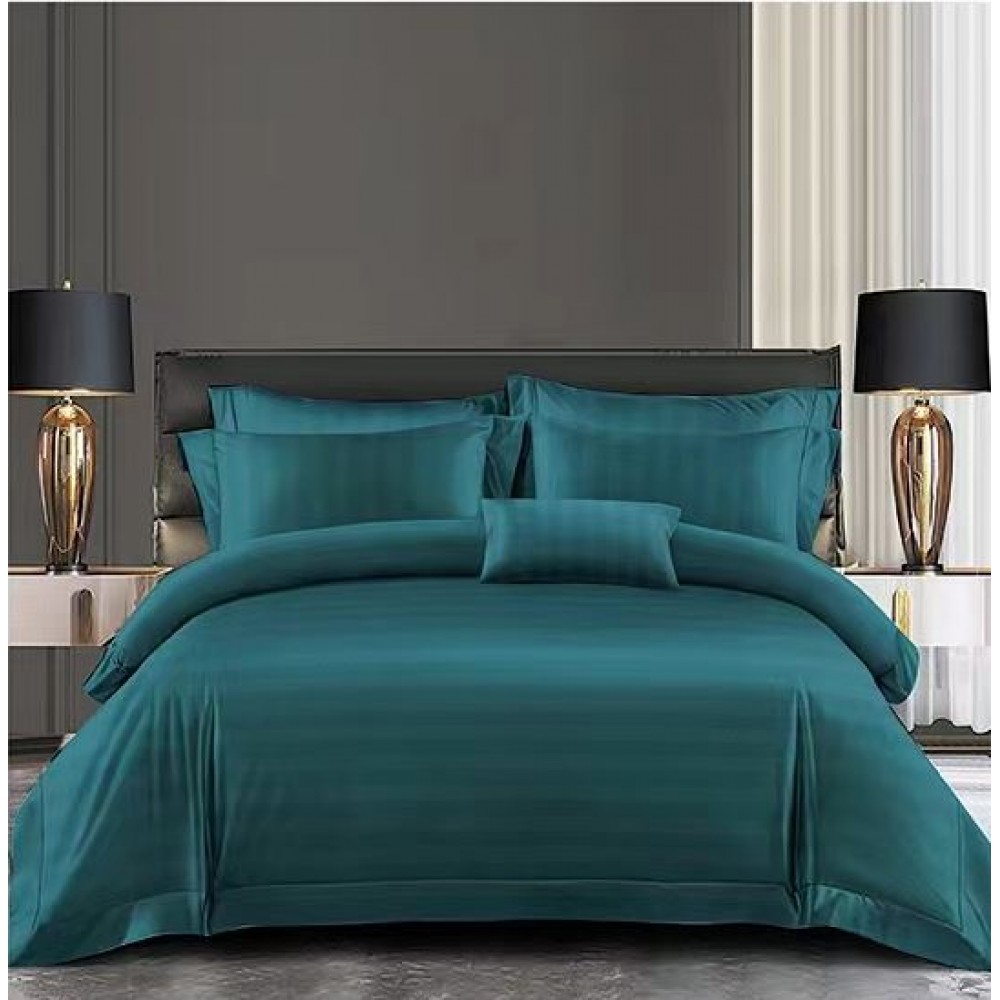 Set Lenjerie Eleganta Damasc  din 6 piese cu elestic, Cearceaf de pat 180x200cm, PU-02