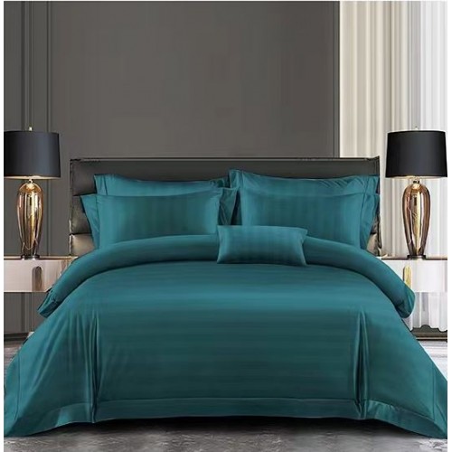 Set Lenjerie Eleganta Damasc  din 6 piese cu elestic, Cearceaf de pat 180x200cm, PU-02