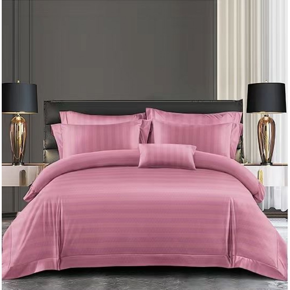 Set Lenjerie Eleganta Damasc din 6 piese cu elestic, Cearceaf de pat 180x200cm, PU-07