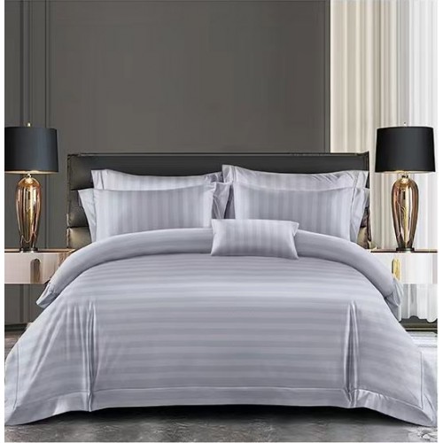 Set Lenjerie Eleganta Damasc din 6 piese cu elestic, Cearceaf de pat 180x200cm, PU-08