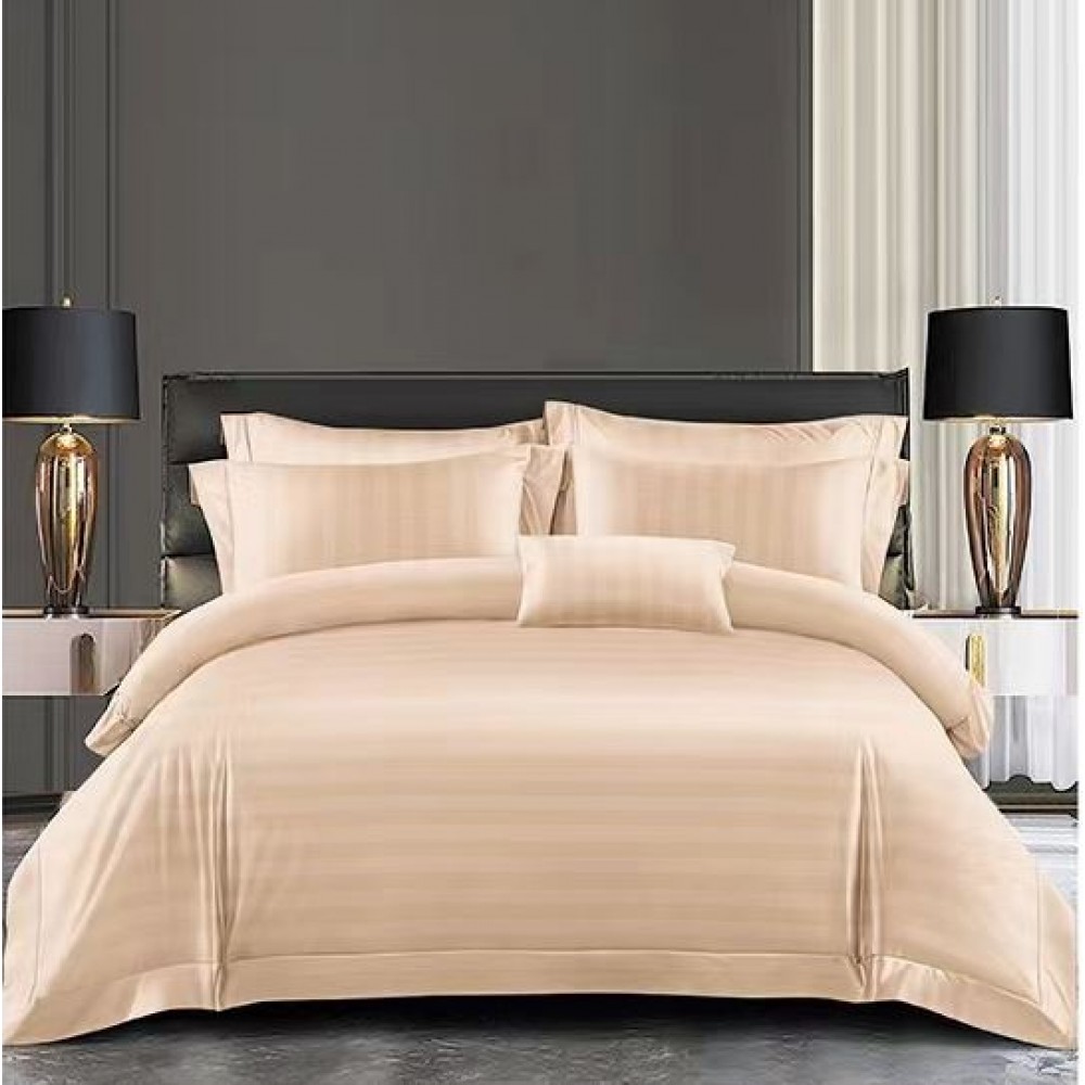 Set Lenjerie Eleganta Damasc din 6 piese cu elestic, Cearceaf de pat 180x200cm, PU-09