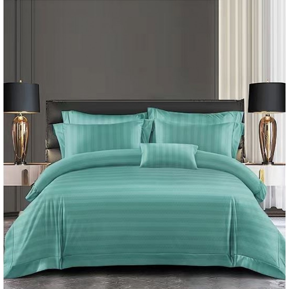 Set Lenjerie Eleganta Damasc din 6 piese cu elestic, Cearceaf de pat 180x200cm, PU-10