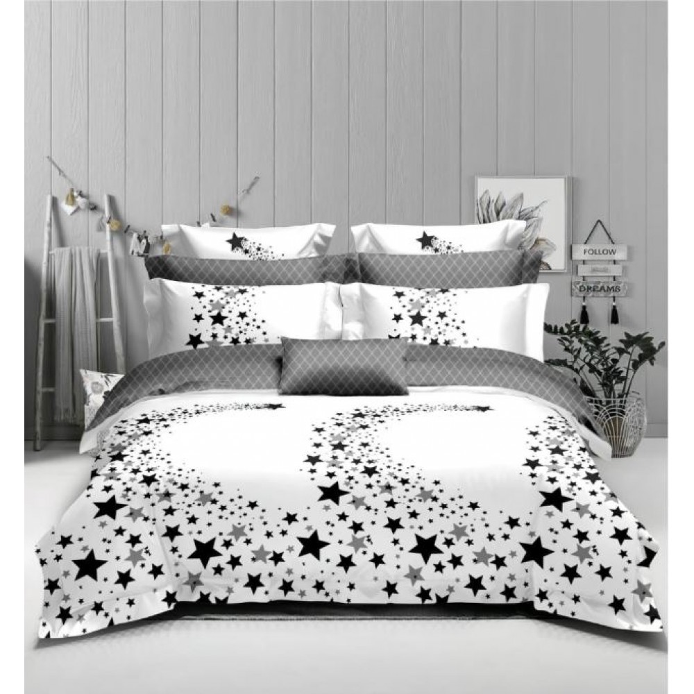 Set Lenjerie Eleganta 6 piese din Finet, Cearceaf de pat 230x240cm, Pat 2 Persoane, PC-1