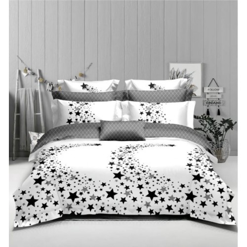 Set Lenjerie Eleganta 6 piese din Finet, Cearceaf de pat 230x240cm, Pat 2 Persoane, PC-1