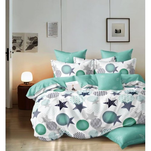 Set Lenjerie Eleganta 6 piese din Finet, Cearceaf de pat 230x240cm, Pat 2 Persoane, PC-21