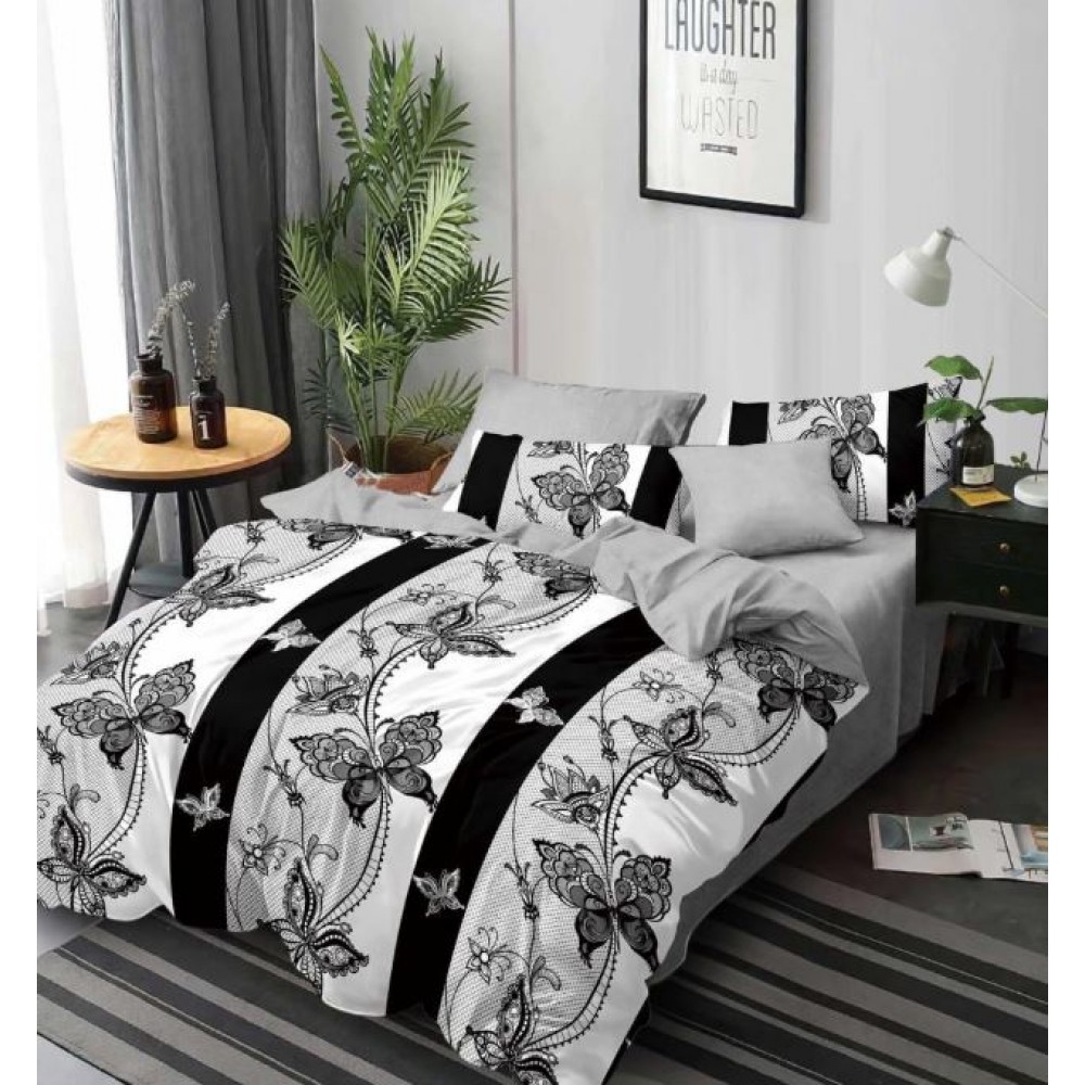 Set Lenjerie Eleganta 6 piese din Finet, Cearceaf de pat 230x240cm, Pat 2 Persoane, PC-28