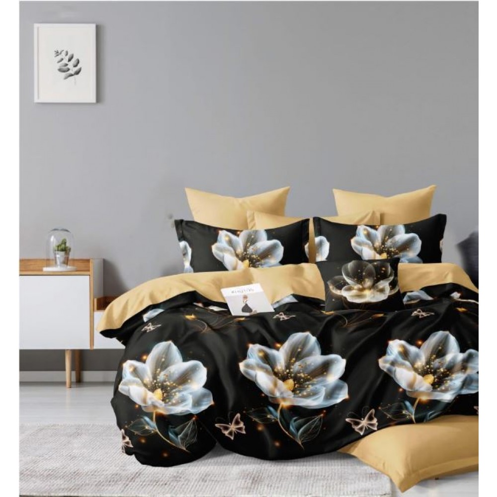 Set Lenjerie Eleganta 6 piese din Finet, Cearceaf de pat 230x240cm, Pat 2 Persoane, PC-35
