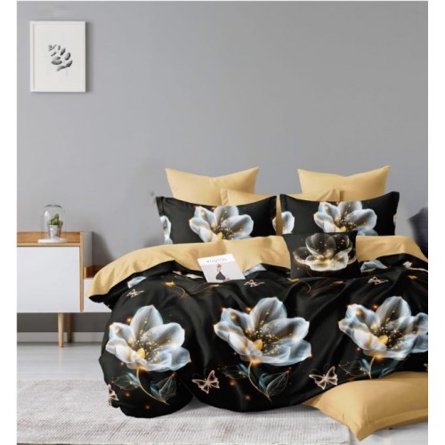 Set Lenjerie Eleganta 6 piese din Finet, Cearceaf de pat 230x240cm, Pat 2 Persoane, PC-35