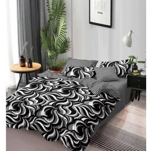 Set Lenjerie Eleganta 6 piese din Finet, Cearceaf de pat 230x240cm, Pat 2 Persoane, PC-36
