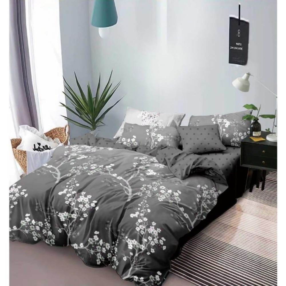 Set Lenjerie Eleganta 6 piese din Finet, Cearceaf de pat 230x240cm, Pat 2 Persoane, PC-46