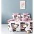 Set Lenjerie Eleganta 6 piese cu elestic din Bumbac Finet, Cearceaf de pat 180x200cm, Pat 2 Persoane, LP-2