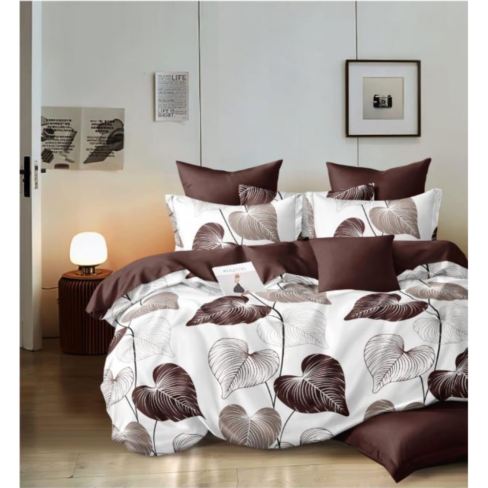 Set Lenjerie Eleganta 6 piese cu elestic din Bumbac Finet, Cearceaf de pat 180x200cm, Pat 2 Persoane, LP-9