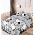 Set Lenjerie Eleganta 6 piese cu elestic din Bumbac Finet, Cearceaf de pat 180x200cm, Pat 2 Persoane, LP-13