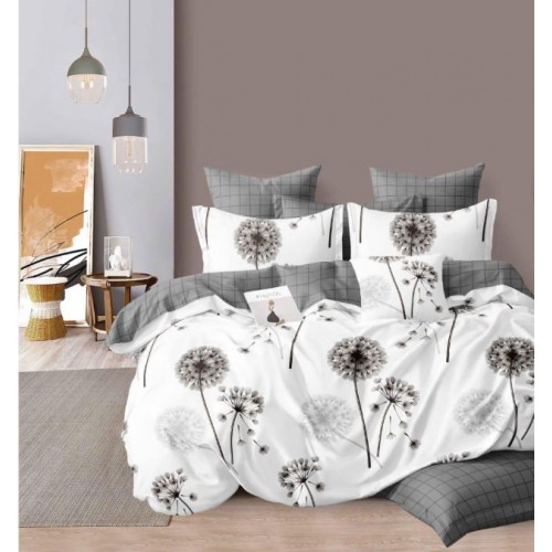 Set Lenjerie Eleganta 6 piese cu elestic din Bumbac Finet, Cearceaf de pat 180x200cm, Pat 2 Persoane, LP-19
