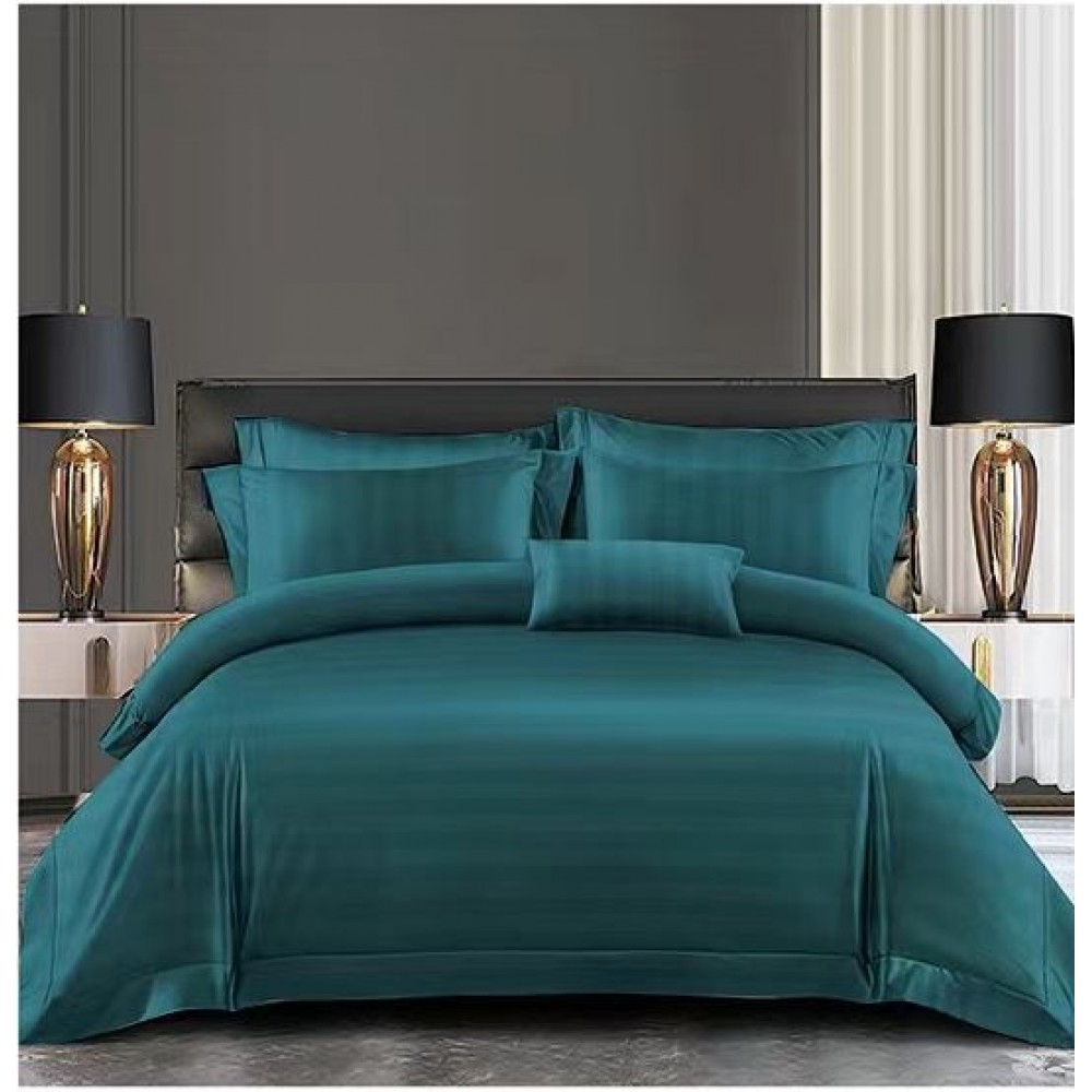 Set Lenjerie Eleganta Damasc din 6 piese, Cearceaf de pat 230x240cm, Pat 2 Persoane, LH-5