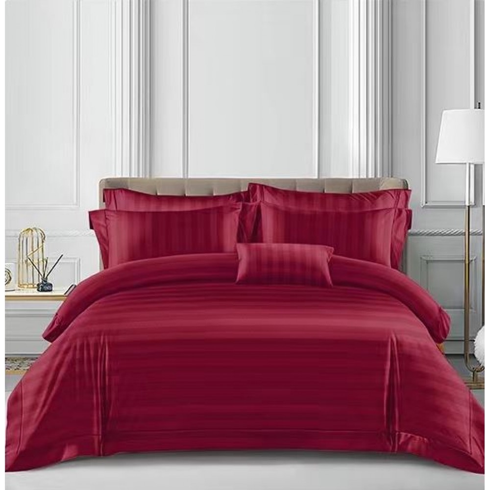 Set Lenjerie Eleganta Damasc din 6 piese, Cearceaf de pat 230x240cm, Pat 2 Persoane, LH-7