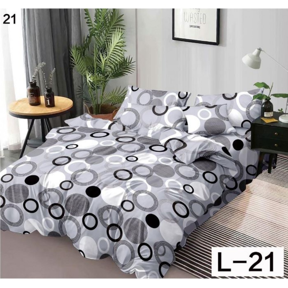 Set Lenjerie Eleganta Finet cu elastic din 4 piese, Cearceaf de pat 180x200cm, Pat 2 Persoane, EL-21