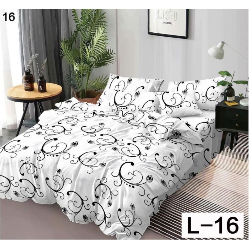 Set Lenjerie Eleganta Finet cu elastic din 4 piese, Cearceaf de pat 180x200cm, Pat 2 Persoane, EL-16