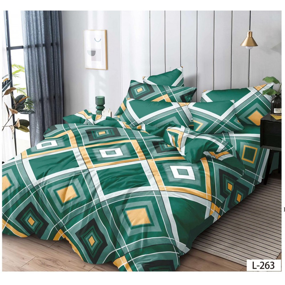 Set Lenjerie Eleganta Finet cu elastic din 4 piese, Cearceaf de pat 180x200cm, Pat 2 Persoane, EL-263
