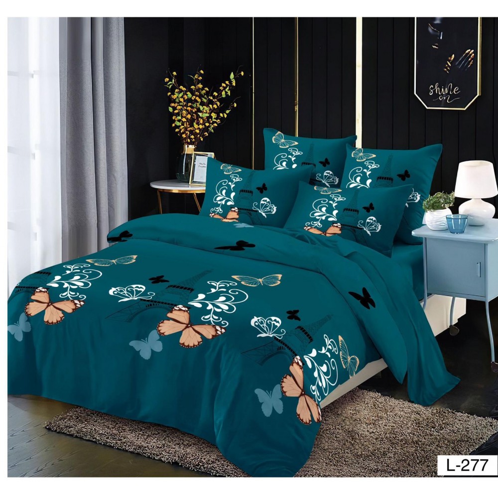 Set Lenjerie Eleganta Finet cu elastic din 4 piese, Cearceaf de pat 180x200cm, Pat 2 Persoane, EL-277 Set Lenjerie Eleganta Finet cu elastic din 4 piese, Cearceaf de pat 180x200cm, Pat 2 Persoane, EL-277