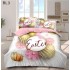 Set Lenjerie Eleganta cu imprimeu de Paște, 6 piese din Finet Cu Elastic, Cearceaf de pat 180x200cm, Pat 2 Persoane, BL3