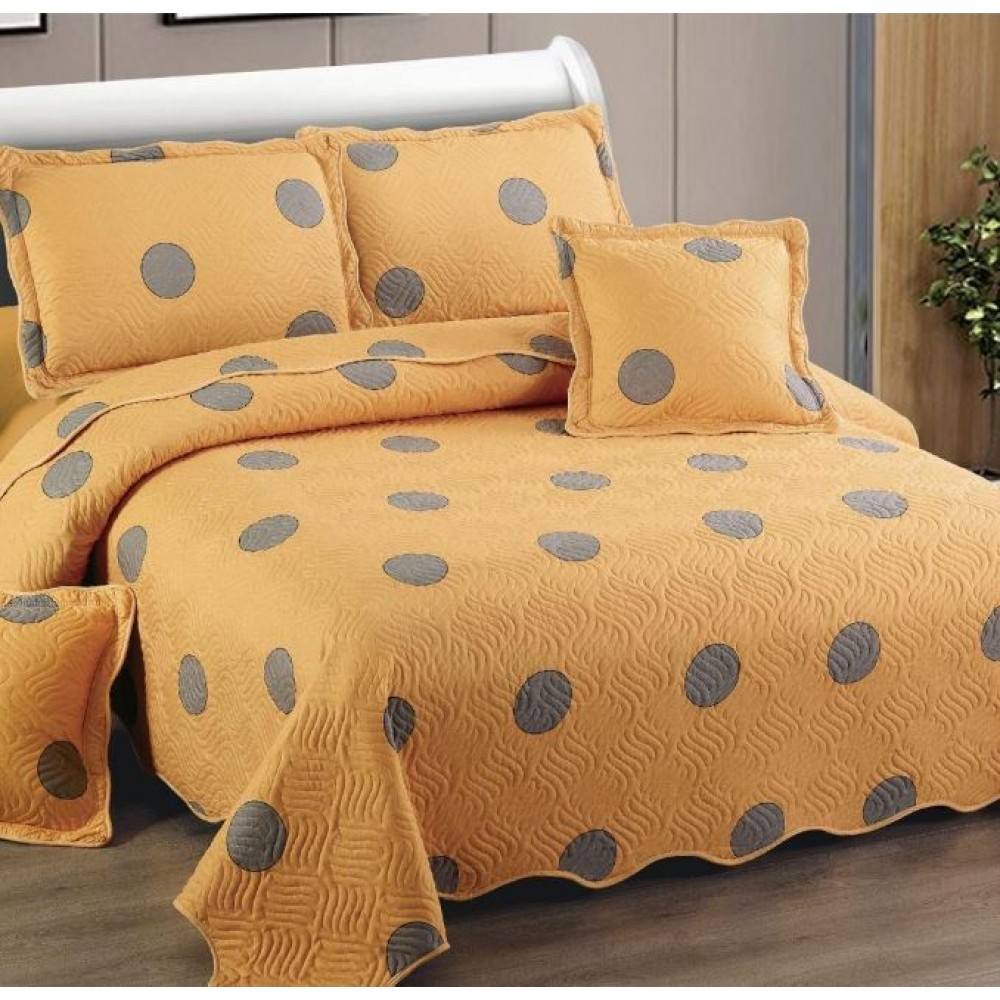 Cuvertură Pat Dublu, 5 Piese, Bumbac 100% , Imprimat –Calitate Premium, cu Imprimeu Durabil, 230x250 cm, E-S133