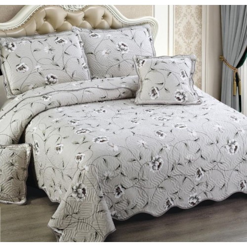 Cuvertură Pat Dublu, 5 Piese, Bumbac 100% , Imprimat –Calitate Premium, cu Imprimeu Durabil, 230x250 cm, E-S134