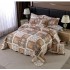 Cuvertură Pat Dublu, 5 Piese, Bumbac 100% , Imprimat –Calitate Premium, cu Imprimeu Durabil, 230x250 cm, E-S10