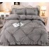 Lenjerie de pat FINET Brodate, pentru 2 persoane, 4 piese, Cearceaf de pat 220 x 240cm, JH-05