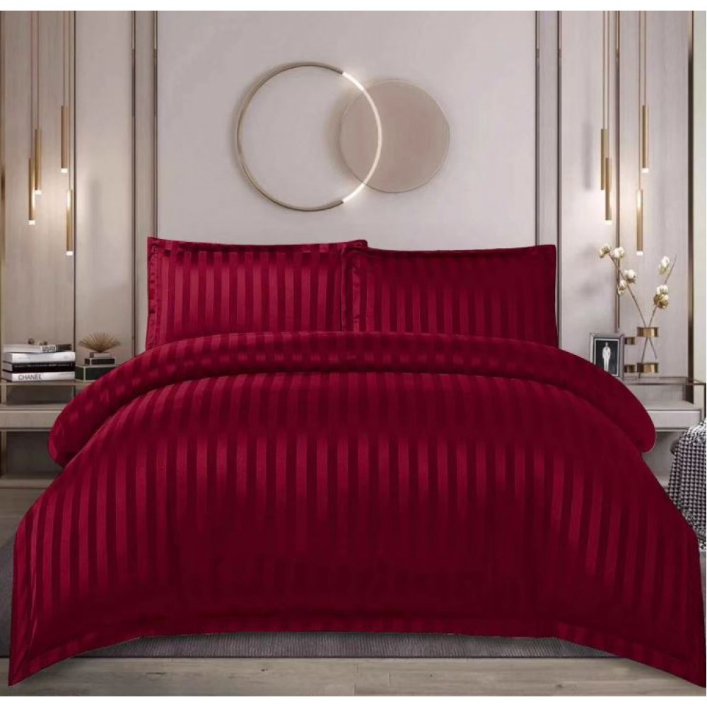 Lenjerie de pat dublu din damasc cu elastic, 4 piese, cearceaf pentru pat 180x200cm, PTC-10