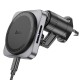 Suport Auto cu incarcare Wireless, HW15, 15W, Magnetic, montaj Ventilatie, cablu USB-C, 1m, Pull Hook, Negru/Gri