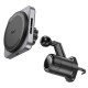 Suport Auto cu incarcare Wireless, HW15, 15W, Magnetic, montaj Ventilatie, cablu USB-C, 1m, Pull Hook, Negru/Gri