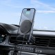 Suport Auto cu incarcare Wireless, HW15, 15W, Magnetic, montaj Ventilatie, cablu USB-C, 1m, Pull Hook, Negru/Gri