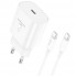 Set Adaptor X-Start CDQ079CC-A si Cablu Type-C, pentru iPhone 15/16 si Android, Incarcare rapida 25W, Alb