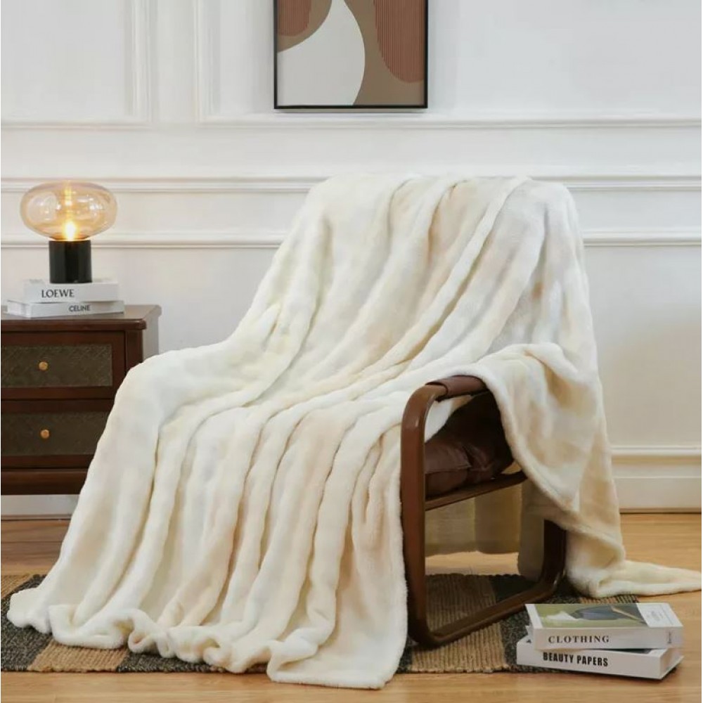 Pătură cu blană de iepure artificială ultra-moale, 200x230 cm, PUT-04