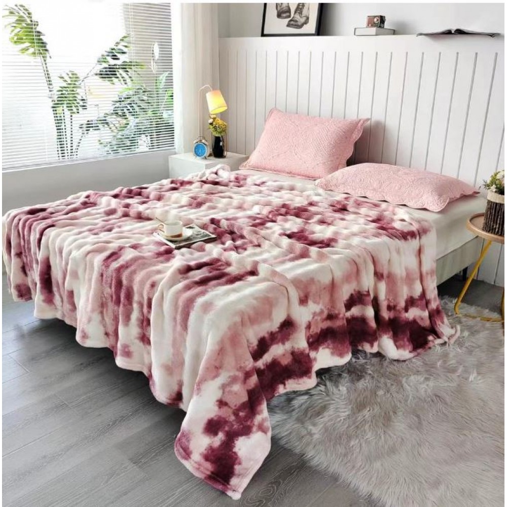 Pătură cu blană de iepure artificială ultra-moale, 200x230 cm, PUT-06