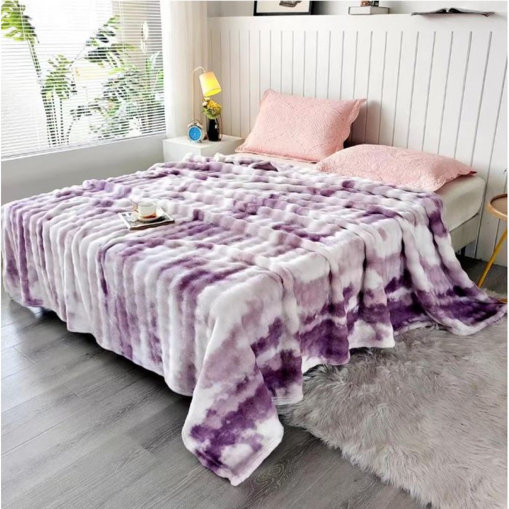 Pătură cu blană de iepure artificială ultra-moale, 200x230 cm, PUT-07