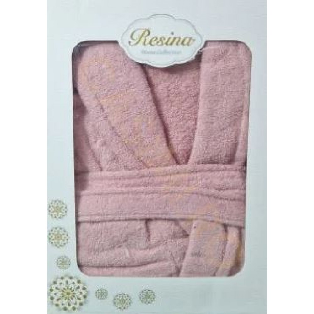 Halat de baie din bumbac 100%, marime universala, ROZ, HLT-1
