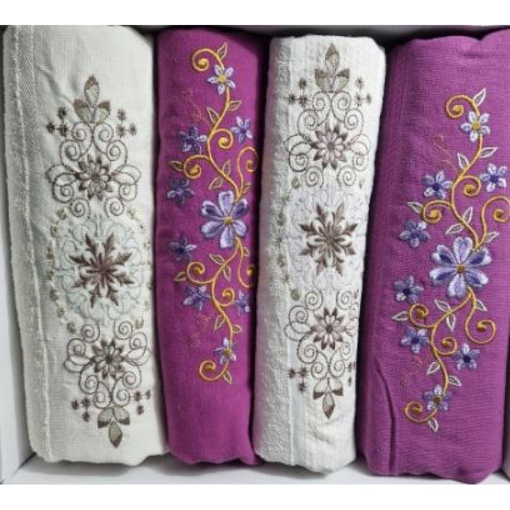 Set 4 prosoape din bumbac 100%, 2 x50x90 cm și 2 x 70x140 cm, SE-3