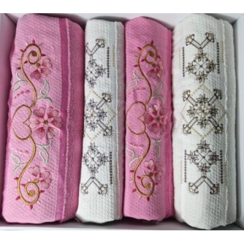 Set 4 prosoape din bumbac 100%, 2 x50x90 cm și 2 x 70x140 cm, SE-4