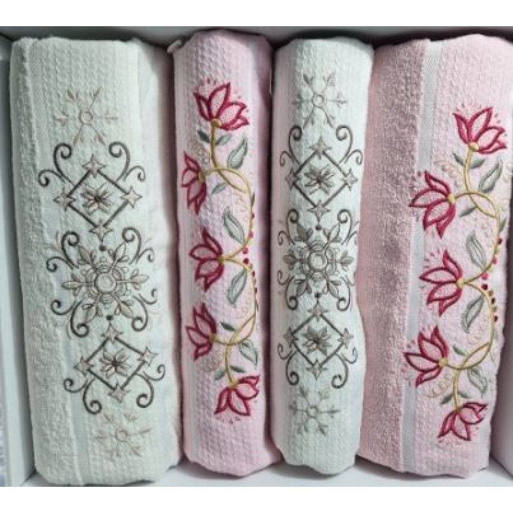Set 4 prosoape din bumbac 100%, 2 x50x90 cm și 2 x 70x140 cm, SE-8